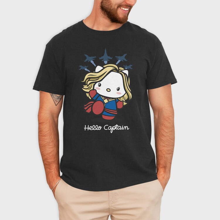 Captain Marvel Chibi, Tricou Barbati (Unisex)