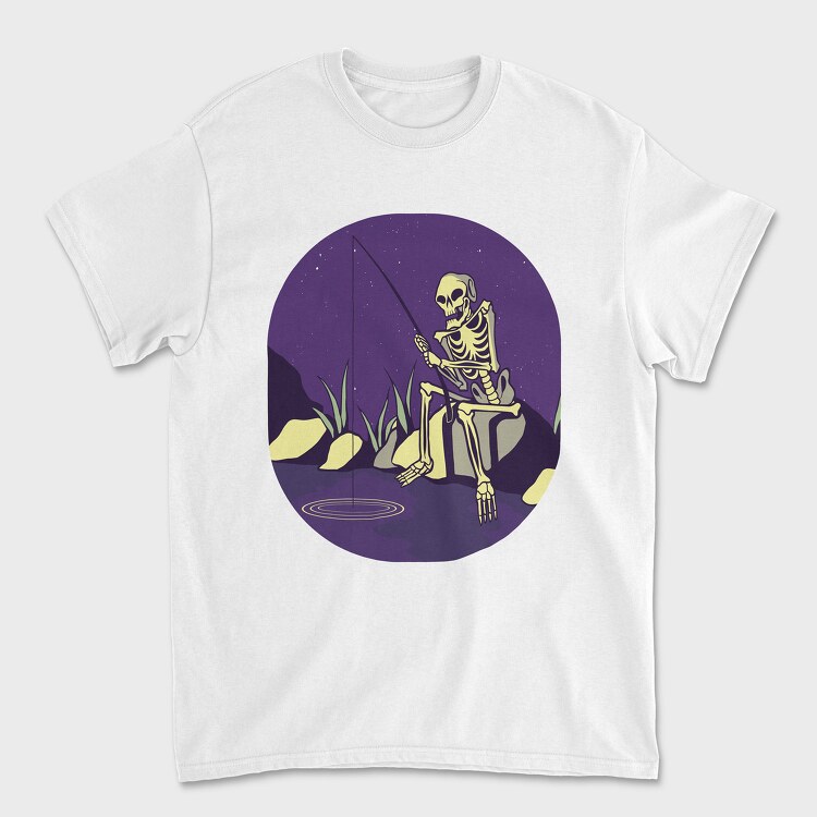 Fishing Skull, Tricou Barbati (Unisex)