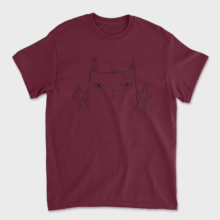 Middle Finger Cat, Tricou Barbati (Unisex)