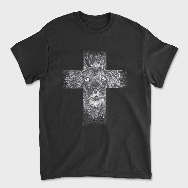 Lion Cross, Tricou Barbati (Unisex)