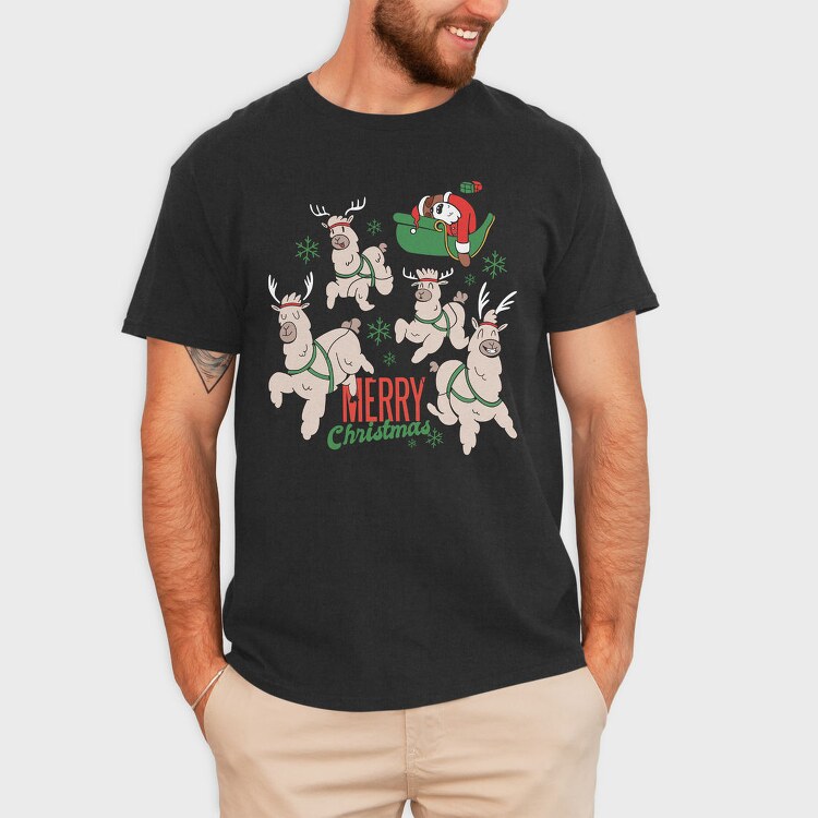 Reindeer Sleigh Ride, Tricou Barbati (Unisex)