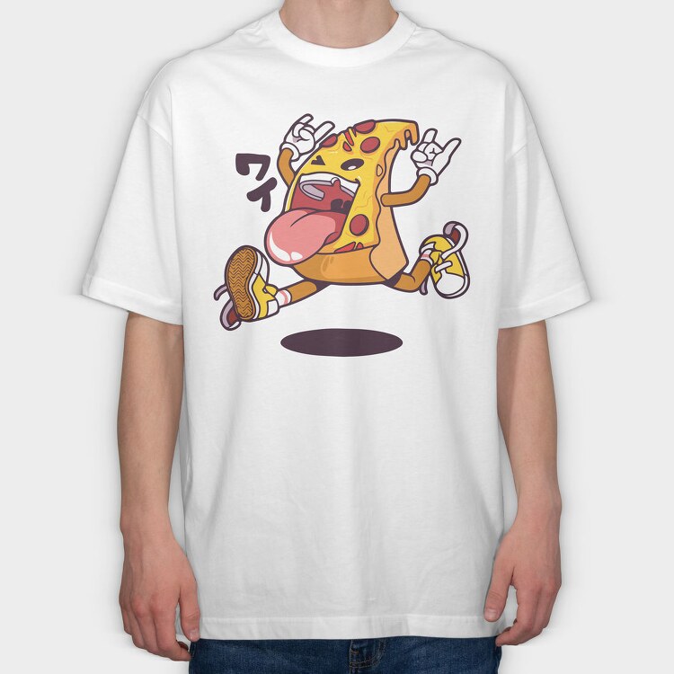 Pizza Rockstar, Tricou Oversize Barbati (Unisex)