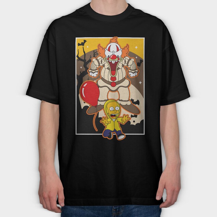 Clown Simpson Horror, Tricou Oversize Barbati (Unisex)