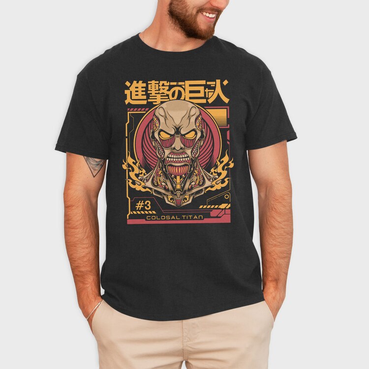 Colossal Titan Face, Tricou Barbati (Unisex)
