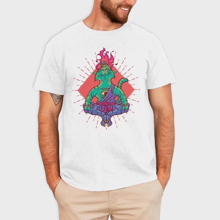 Yoga Cat, Tricou Barbati (Unisex)