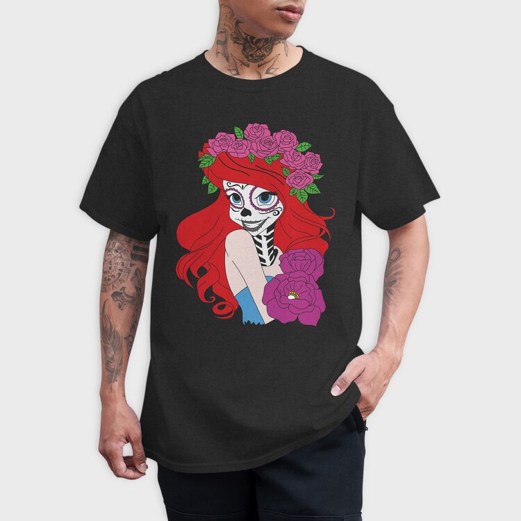 Rosa Dia De Los Muertos, Tricou Barbati (Unisex)
