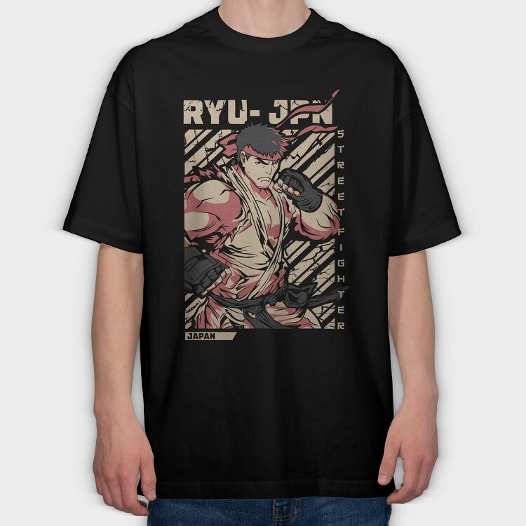Ryu Street Fighter, Tricou Oversize Barbati (Unisex)