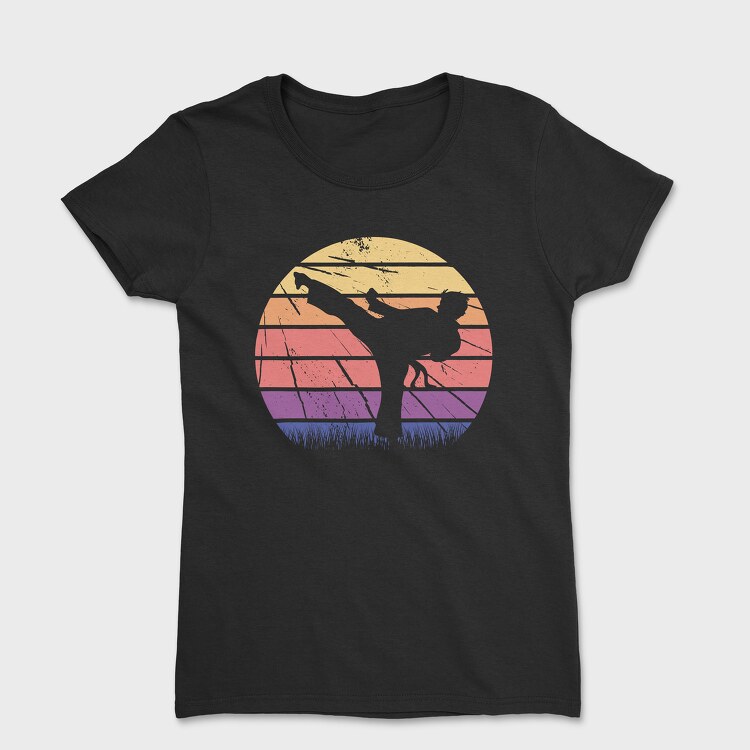 Martial Arts Retro Sunset, Tricou Femei