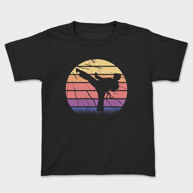 Tricou Copii, Martial Arts Retro Sunset