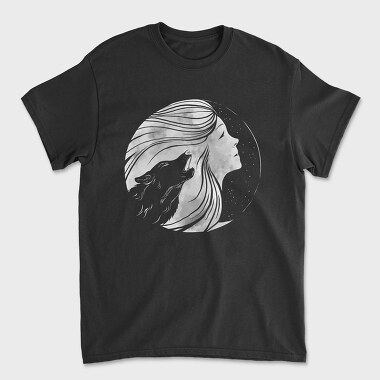 Howling Wolf Woman Moon, Tricou Barbati (Unisex)