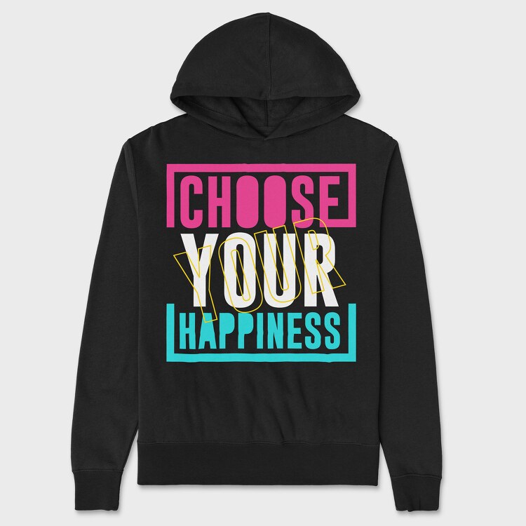 Choose Your Happiness, Hanorac Oversize Barbati (Unisex)