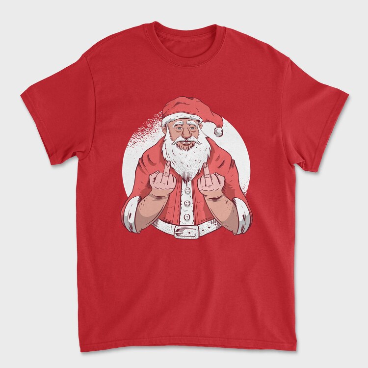 Santa Middle Finger, Tricou Barbati (Unisex)