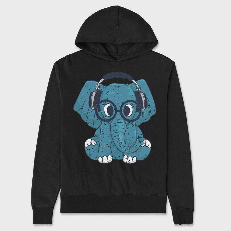 Elephant With Glasses, Hanorac Oversize Barbati (Unisex)