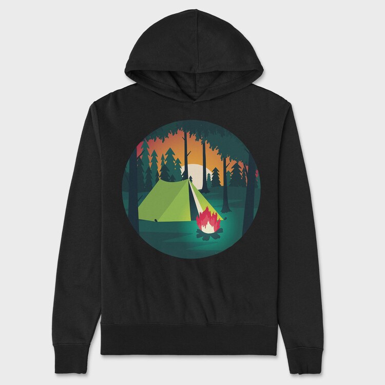 Camping Night, Hanorac Oversize Barbati (Unisex)