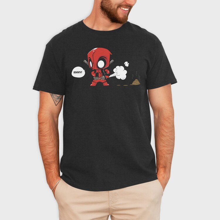 Deadpool Chibi Poop, Tricou Barbati (Unisex)