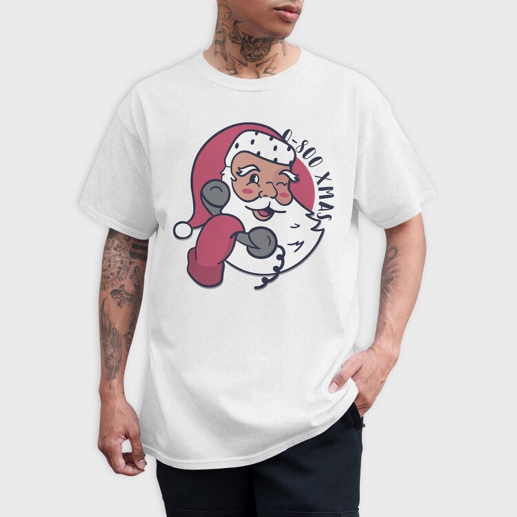 Santa Boxing Xmas, Tricou Barbati (Unisex)