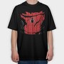 Red Rose Burst, Tricou Oversize Barbati (Unisex)