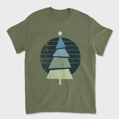 Tricou Barbati (Unisex), Retro Christmas Tree