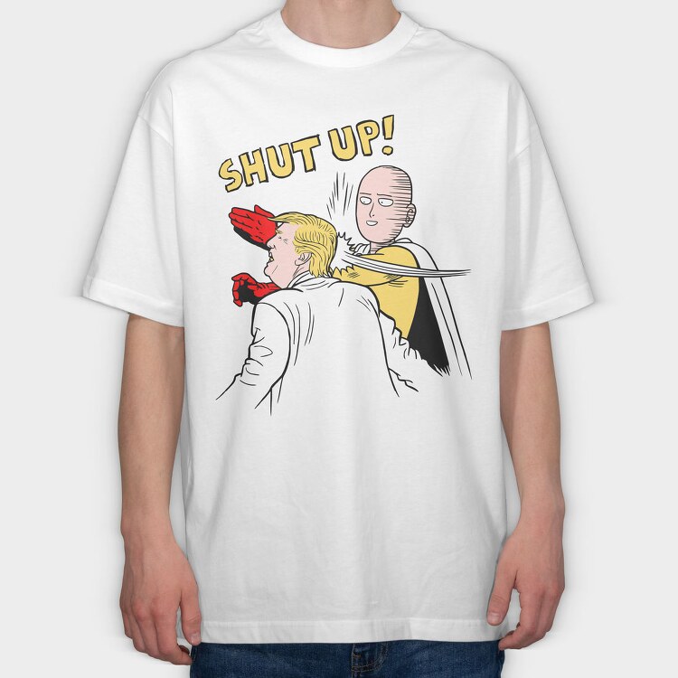 Shut Up Saitama, Tricou Oversize Barbati (Unisex)