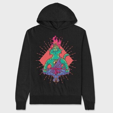 Yoga Cat, Hanorac Oversize Barbati (Unisex)