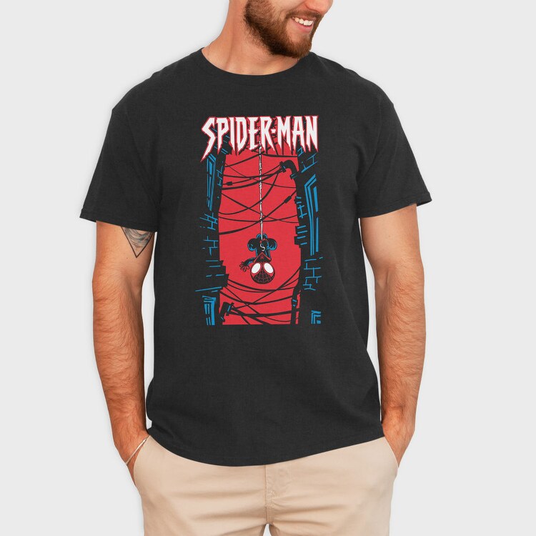 Spiderman Web City, Tricou Barbati (Unisex)
