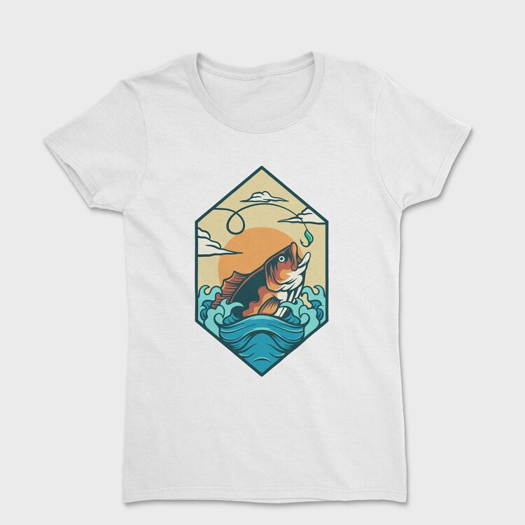 Bass Fishing Illustration 4, Tricou Femei