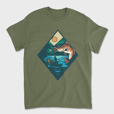 Bass Fishing Illustration 6, Tricou Barbati (Unisex)