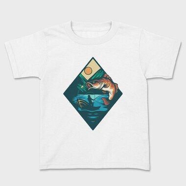 Bass Fishing Illustration 6, Tricou Copii