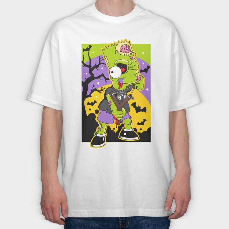 Zombie Bart Halloween, Tricou Oversize Barbati (Unisex)