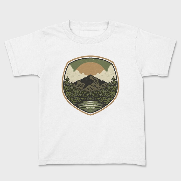Green Vintage Landscape, Tricou Copii
