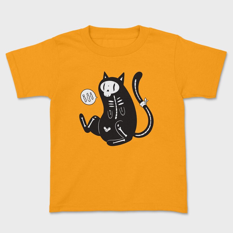 Tricou Copii, Skeleton Cat