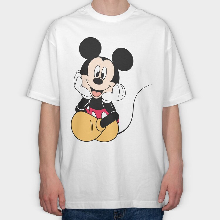 Mickey Mouse Smile 1, Tricou Oversize Barbati (Unisex)