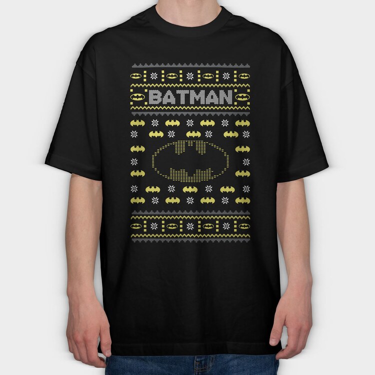 Batman Yellow Pattern, Tricou Oversize Barbati (Unisex)