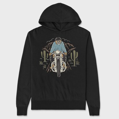 Biker Skeleton Cactus, Hanorac Oversize Barbati (Unisex)