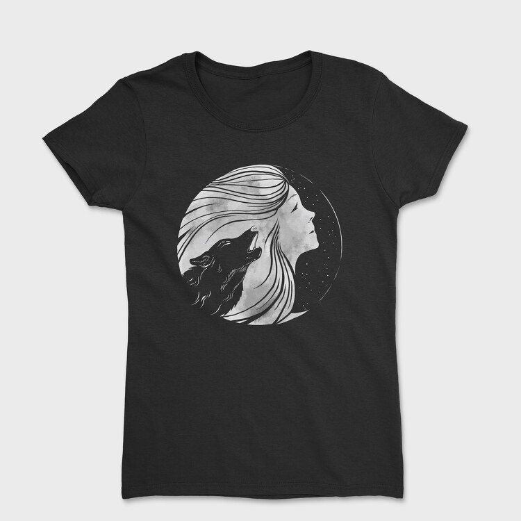 Howling Wolf Woman Moon, Tricou Femei