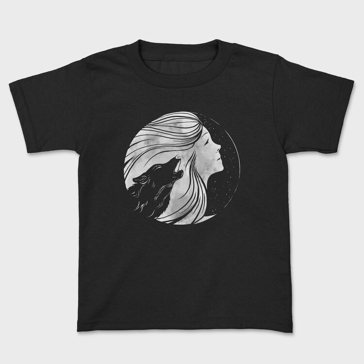 Howling Wolf Woman Moon, Tricou Copii