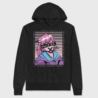 Hardcore Glitch Girl, Hanorac Oversize Barbati (Unisex)