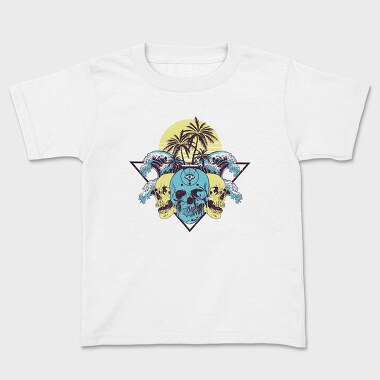 Tricou Copii, Skulls Palms Triangle