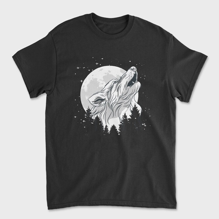 Tricou Barbati (Unisex), Wolf Moon