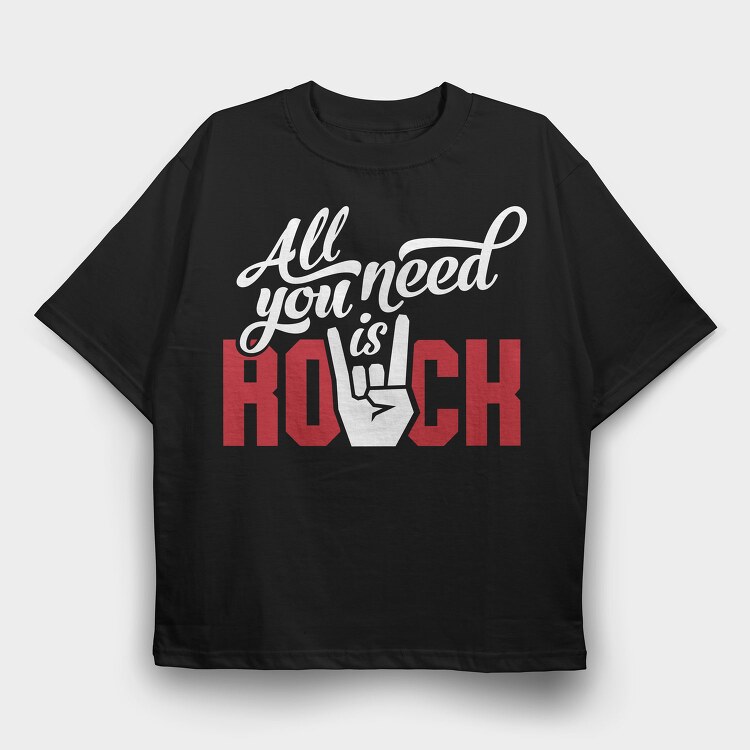 Rock On Red, Tricou Oversize Barbati (Unisex)