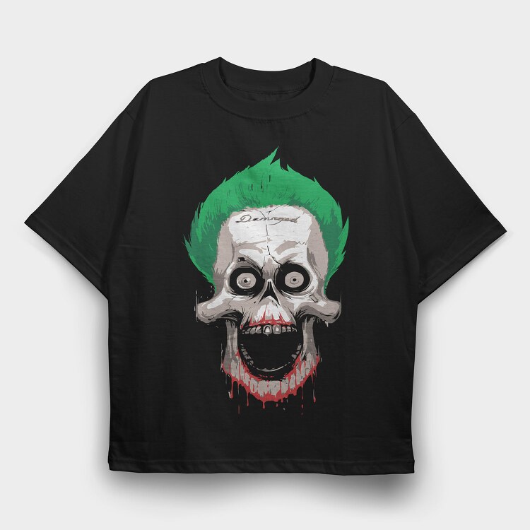 Damaged Joker, Tricou Oversize Barbati (Unisex)