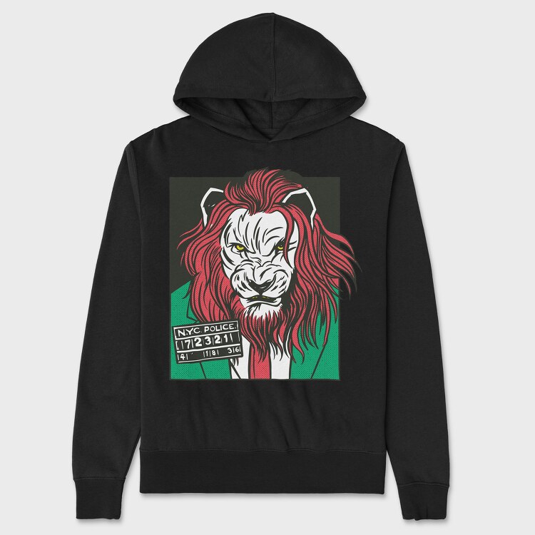 Lion Cartoon, Hanorac Oversize Barbati (Unisex)