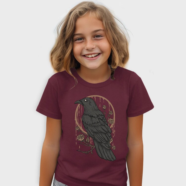 Raven Perch on the Flower Branch, Tricou Copii