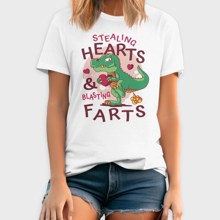 Dino Hearts Farts, Tricou Barbati (Unisex)