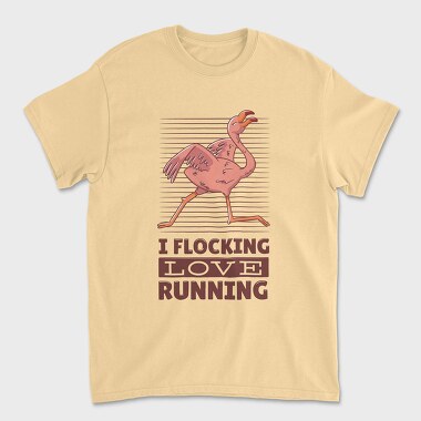 Tricou Barbati (Unisex), Flamingo Running