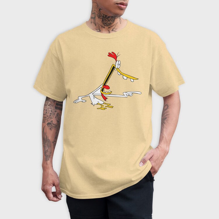 Cartoon Retro Cow and Chicken 4, Tricou Barbati (Unisex)