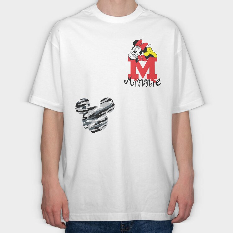 Minnie M Monogram, Tricou Oversize Barbati (Unisex)