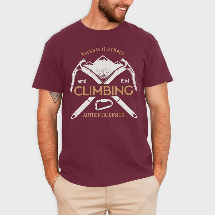 climbing mountain, Tricou Barbati (Unisex)