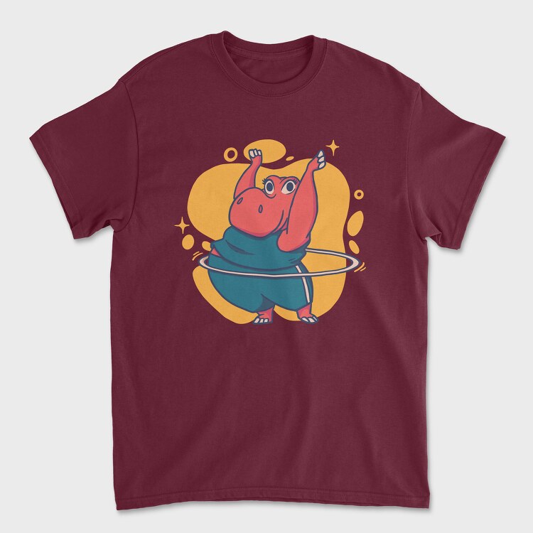 Hippo Hula Hoop, Tricou Barbati (Unisex)