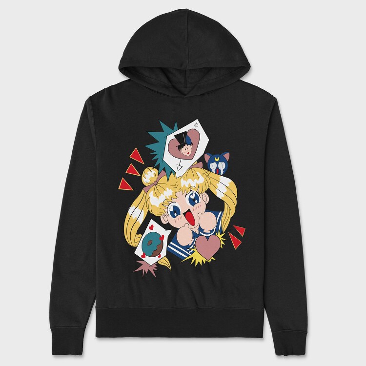 Sailor Moon 20, Hanorac Oversize Barbati (Unisex)